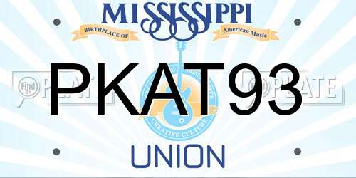 PKAT93 Mississippi License Plate