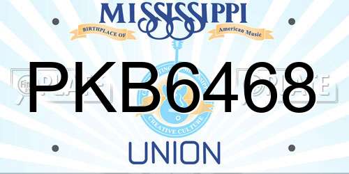 PKB6468 Mississippi License Plate