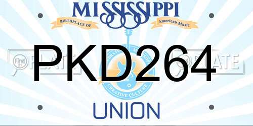 PKD264 Mississippi License Plate