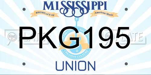 PKG195 Mississippi License Plate