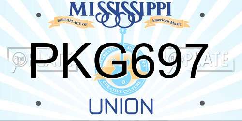 PKG697 Mississippi License Plate