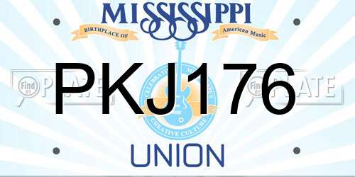 PKJ176 Mississippi License Plate