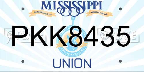 PKK8435 Mississippi License Plate