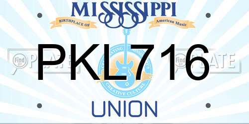 PKL716 Mississippi License Plate