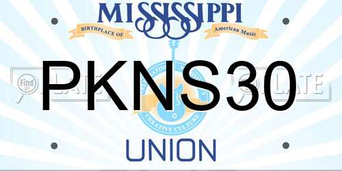 PKNS30 Mississippi License Plate