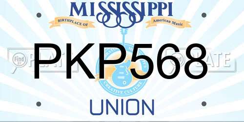 PKP568 Mississippi License Plate