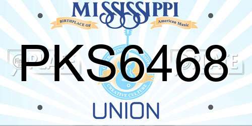 PKS6468 Mississippi License Plate