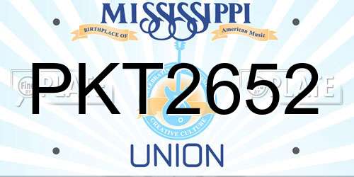 PKT2652 Mississippi License Plate