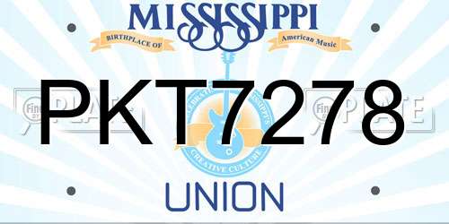 PKT7278 Mississippi License Plate