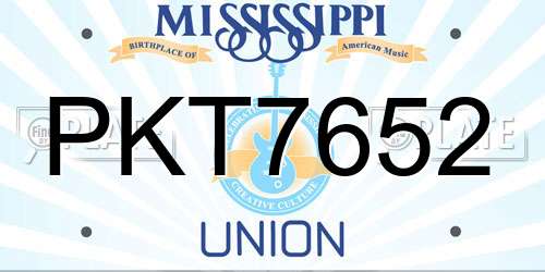 PKT7652 Mississippi License Plate