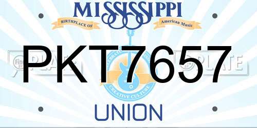 PKT7657 Mississippi License Plate