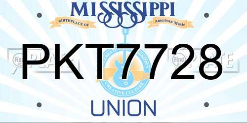 PKT7728 Mississippi License Plate