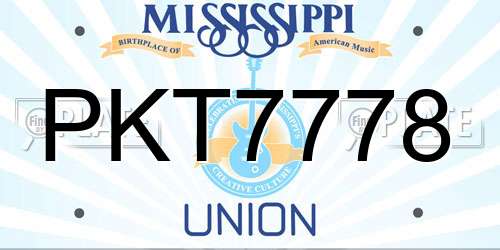 PKT7778 Mississippi License Plate