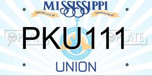 PKU111 Mississippi License Plate