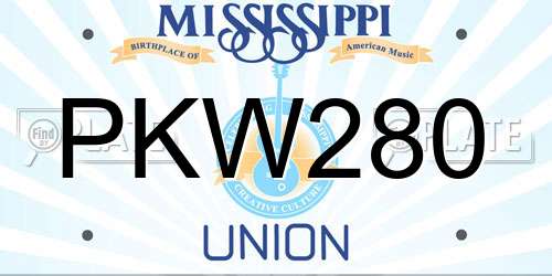 PKW280 Mississippi License Plate