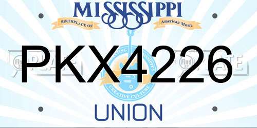 PKX4226 Mississippi License Plate
