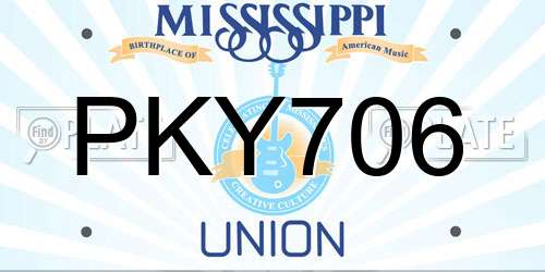 PKY706 Mississippi License Plate