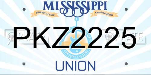 PKZ2225 Mississippi License Plate