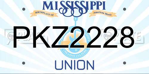 PKZ2228 Mississippi License Plate