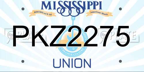 PKZ2275 Mississippi License Plate