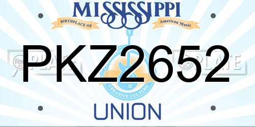 PKZ2652 Mississippi License Plate