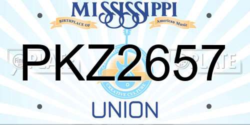 PKZ2657 Mississippi License Plate