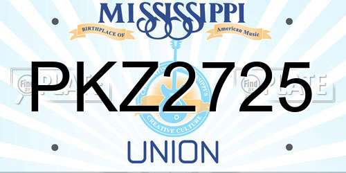 PKZ2725 Mississippi License Plate