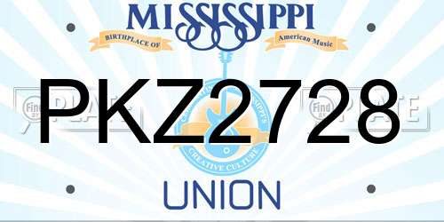 PKZ2728 Mississippi License Plate
