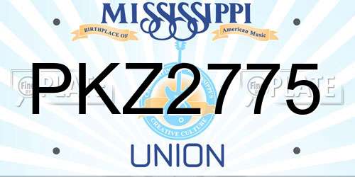 PKZ2775 Mississippi License Plate