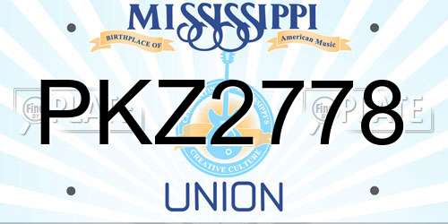 PKZ2778 Mississippi License Plate