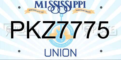 PKZ7775 Mississippi License Plate