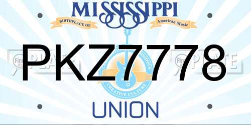 PKZ7778 Mississippi License Plate
