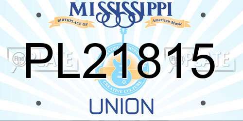 PL21815 Mississippi License Plate