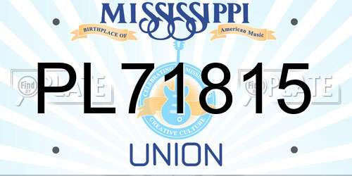 PL71815 Mississippi License Plate