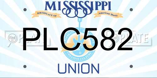 PLC582 Mississippi License Plate