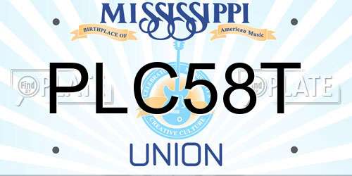 PLC58T Mississippi License Plate