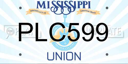 PLC599 Mississippi License Plate