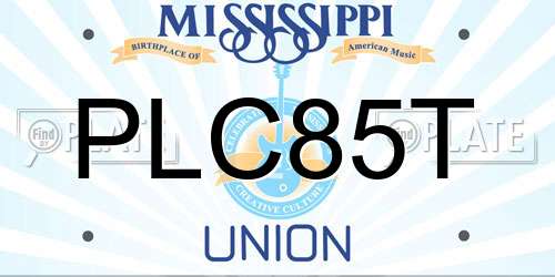 PLC85T Mississippi License Plate
