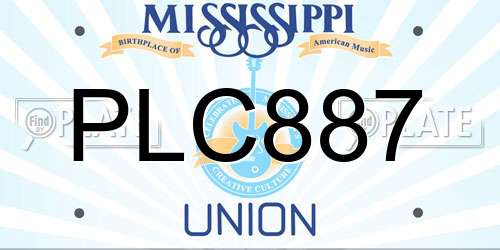 PLC887 Mississippi License Plate