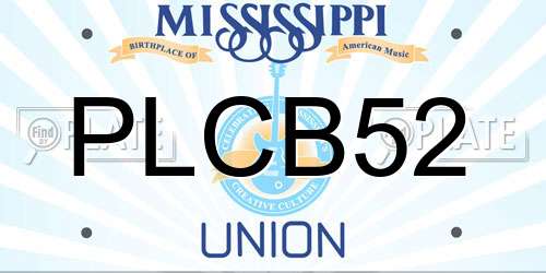 PLCB52 Mississippi License Plate