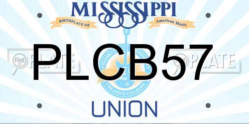 PLCB57 Mississippi License Plate