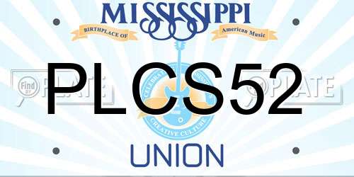 PLCS52 Mississippi License Plate