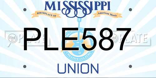 PLE587 Mississippi License Plate