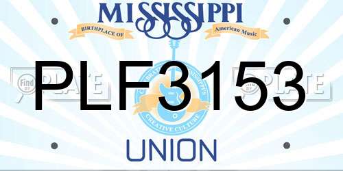 PLF3153 Mississippi License Plate