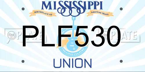 PLF530 Mississippi License Plate