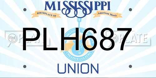 PLH687 Mississippi License Plate