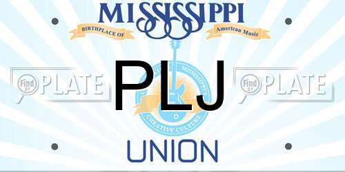 PLJ Mississippi License Plate