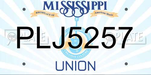 PLJ5257 Mississippi License Plate