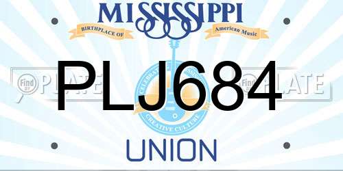 PLJ684 Mississippi License Plate