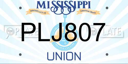 PLJ807 Mississippi License Plate